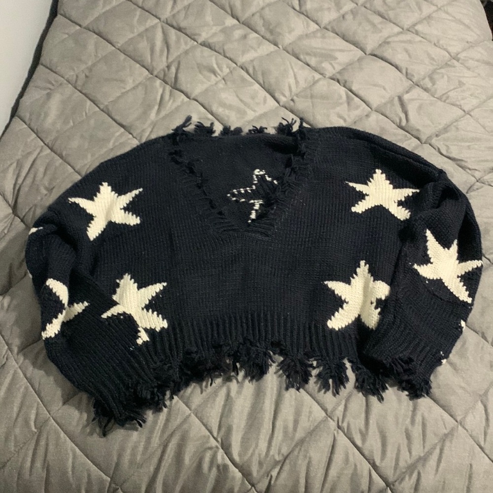 Storia Blue and White Starred Top Size Small